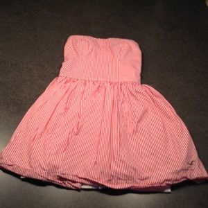 Red and White Striped dress.