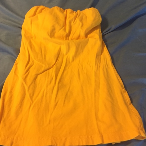 Super cute bright yellow strapless top
