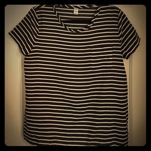 Black and white stripe blouse