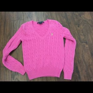 Ralph Lauren Hot Pink Cable Sweater