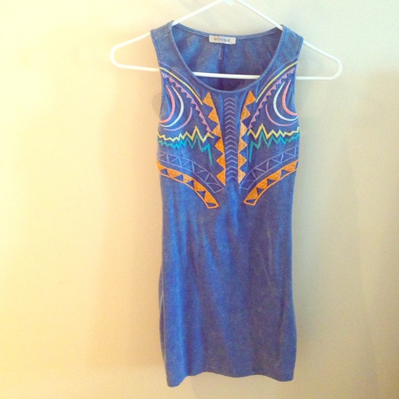 Blue mini dress