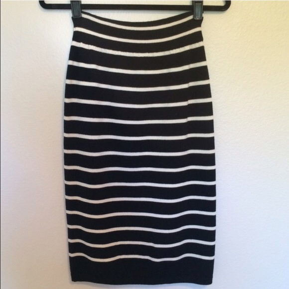 GAP Skirts Nwt Black White Striped Pencil Skirt Poshmark