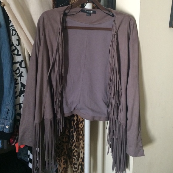 Feux suede blazer with fringe