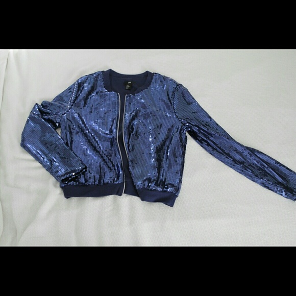 H&M Jackets & Blazers - Electric Blue sequined jacket
