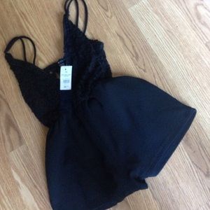 short black xs lace romper