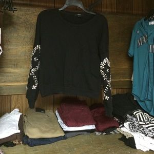 jeweled sleeved sweater