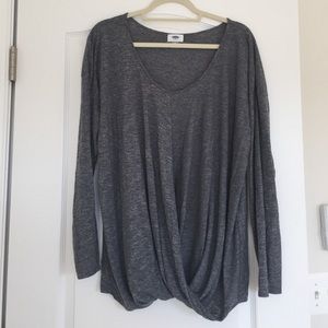 Gray drape front Top