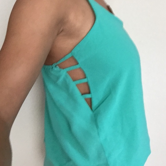 Teal bodysuit with caged side - Picture 2 of 3