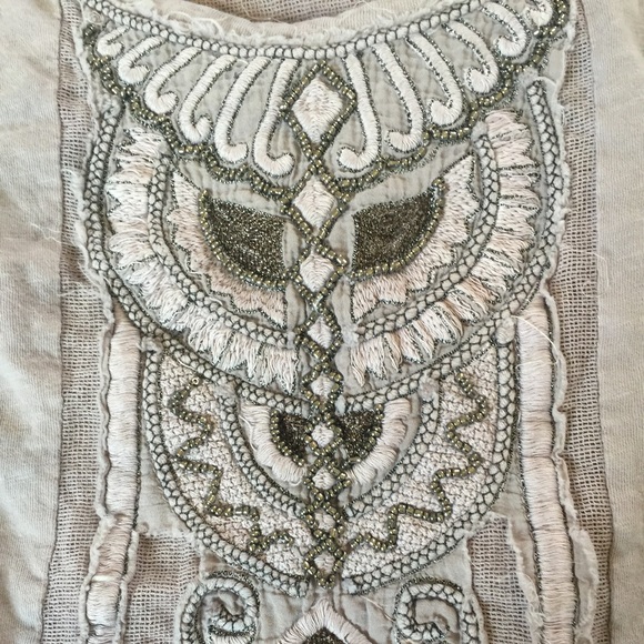 Free people embroidered tank split back