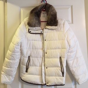 Fur collar puff jacket