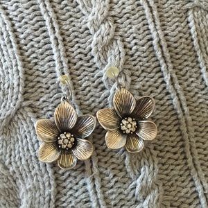 Beautiful Fossil flower earrings