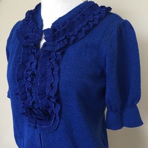 Blue ruffle top