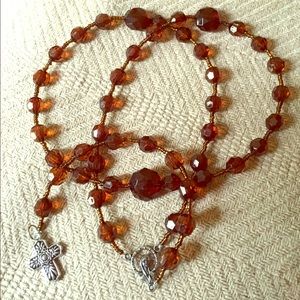 Brown Crystal Bead Rosary