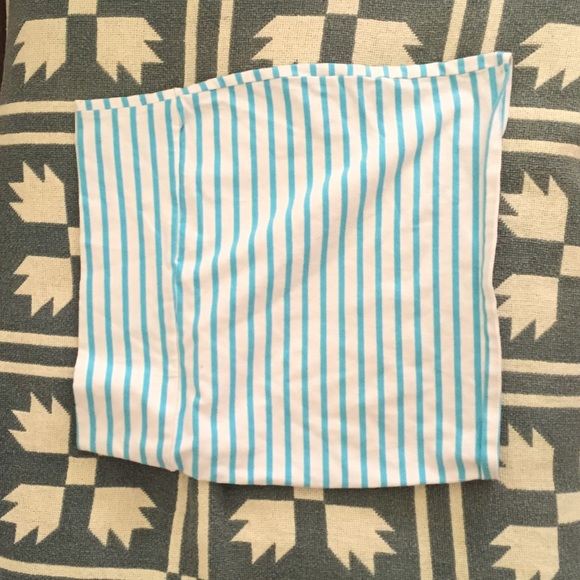 Blue and white striped skirt