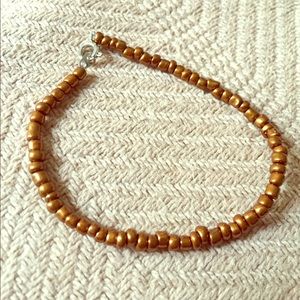 Brown Metallic Beaded Bracelet