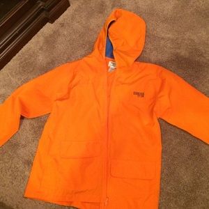 Oshkosh bright orange rain jacket