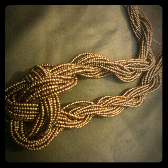 Gold beaded necklace