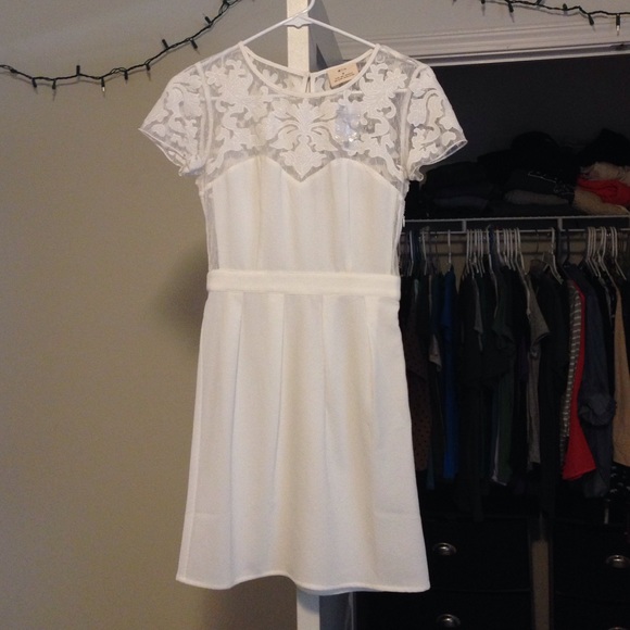 White UO Dress with Mesh Details