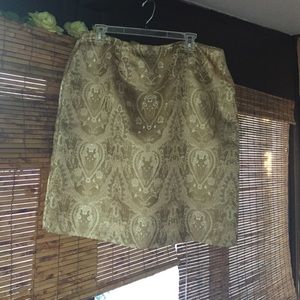 Gold print polyester nylon skirt