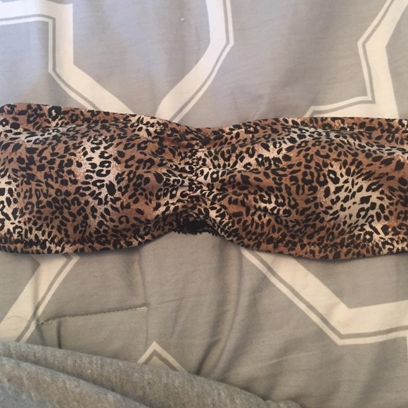 Leopard black lace bandeau