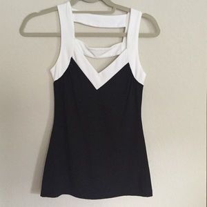 Black/White Cage Back Top