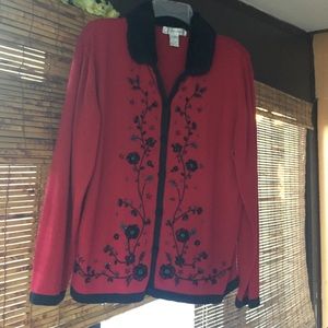 Red sweater with matching sweater skirt