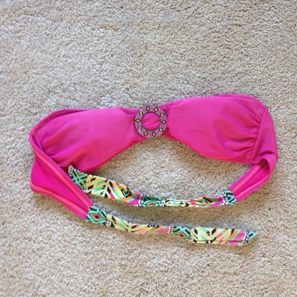 Neon pink bikini top