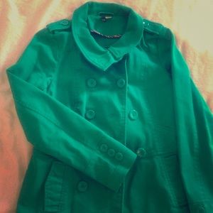 H&M denim green coat