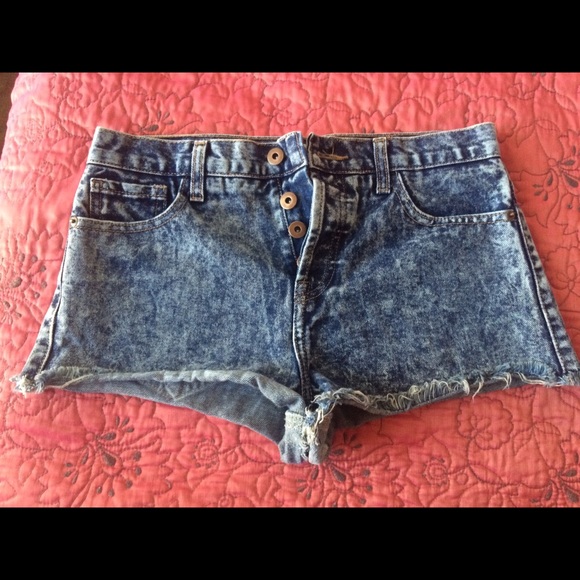 High waisted acid wash forever 21 shorts