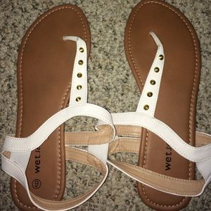 White sandals
