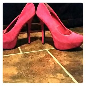 Pink Suede Platforms