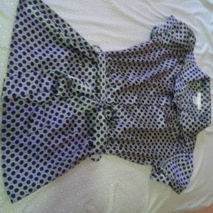 Blue and white button up top