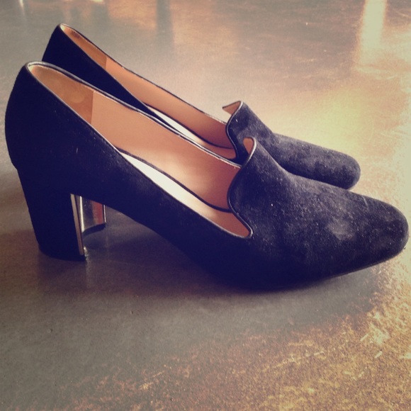 Pour La Victoire Suede Loafers with Mirror Heel