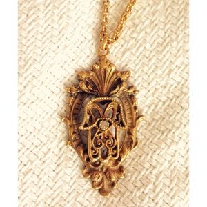 Virgins Saints & Angels custom gold Hamsa necklace