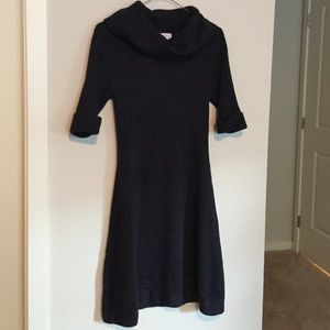 Wool Quarter-Sleeve Grey Dress