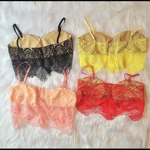 DONATED❌Yellow eyelash lace bralettes. NWOT. - Picture 2 of 3