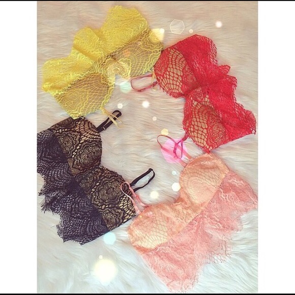 DONATED❌Yellow eyelash lace bralettes. NWOT. - Picture 3 of 3
