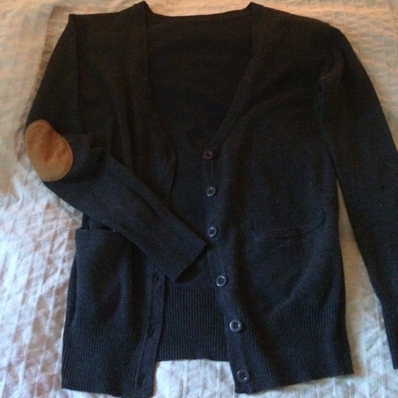 Elbow Pad Sweater- Charcoal Grey & Burnt Sienna