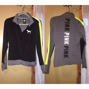 vs pink ultimate half zip