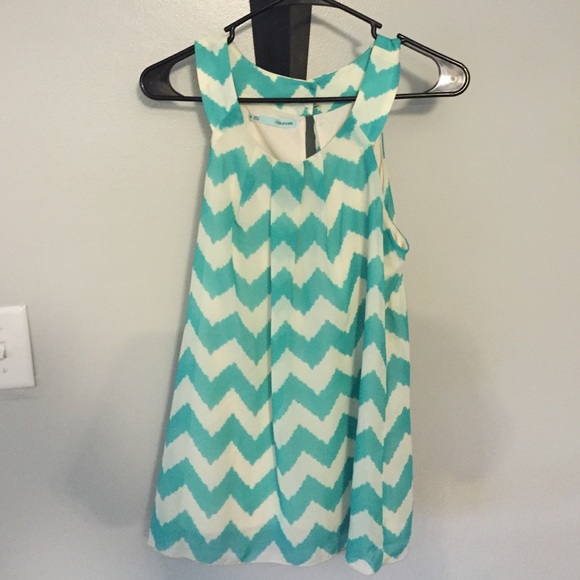 Blue and white tank