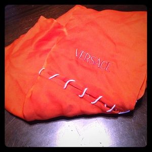 Versace Silk Scarf in Orange- Huge Rectangle