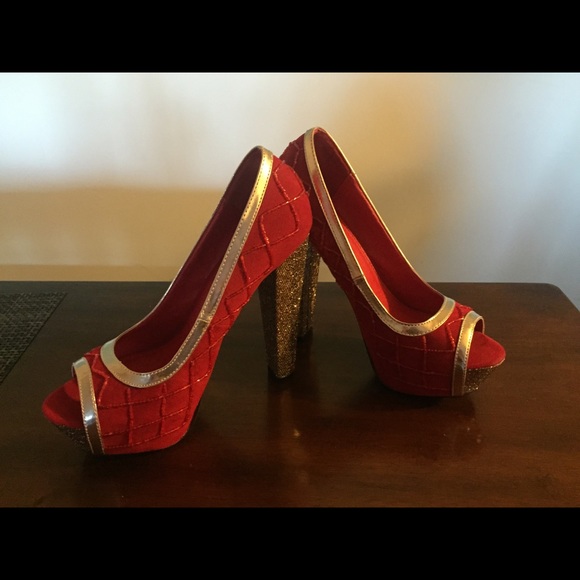 Red/gold heels