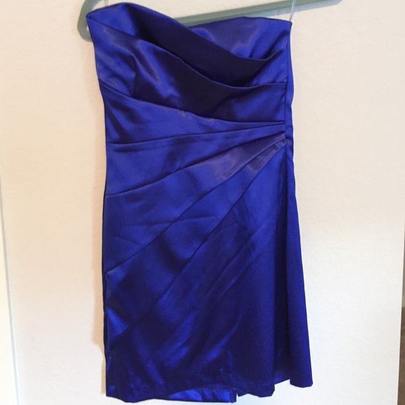Indigo Silky Cocktail Dress - Picture 1 of 3