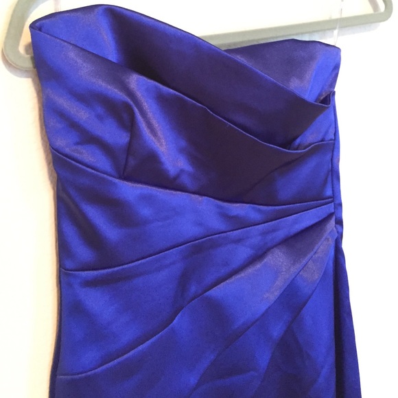 Indigo Silky Cocktail Dress - Picture 2 of 3