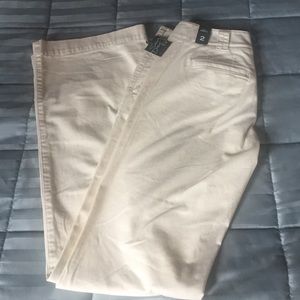 Cream colored bootleg pants