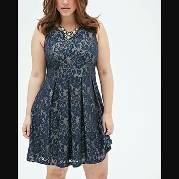 F21+ lightly pleated metallic dress