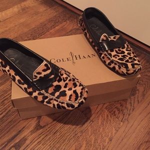 Cole Haan leopard loafers