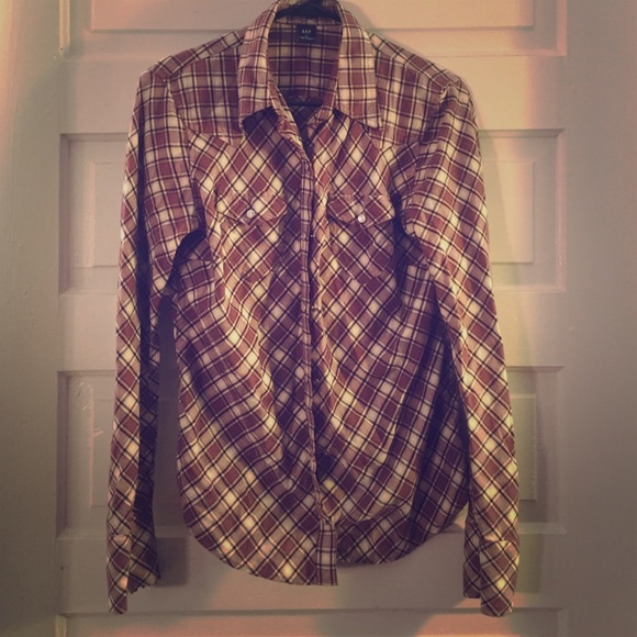 Brown plaid flannel