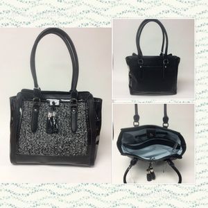 Nine West  BLACK/WHITE Large Satchel