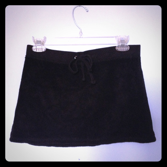 Juicy Couture Black Terry Cloth Mini Skirt small